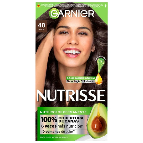 Tinte Para Cabello Garnier Nutrisse Tono 40 Moca - 125 Ml