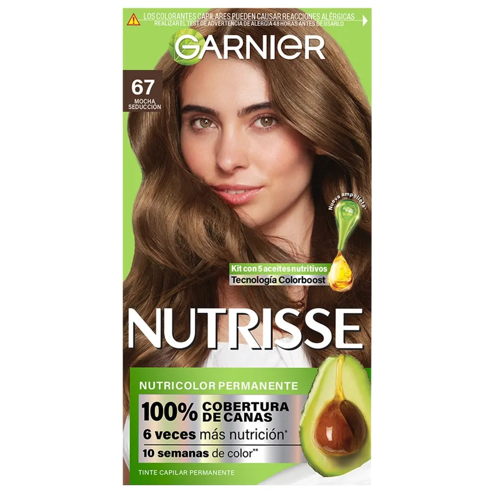 Tinte Para Cabello Garnier Nutrisse Tono 67 Mocha Seducción - 125ml