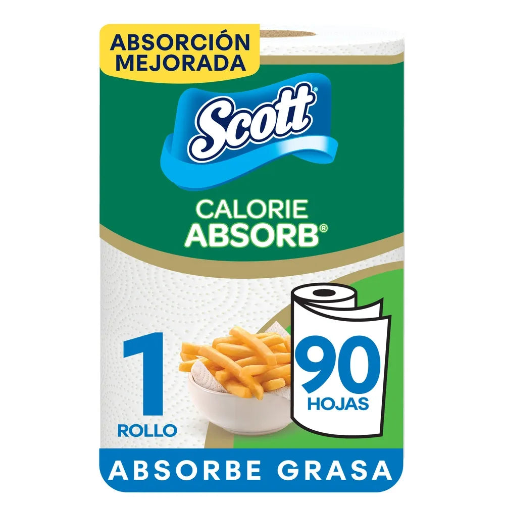 Toalla De Papel Desechable Scott Calorie Absorb 90 Hojas - 1 Rollo
