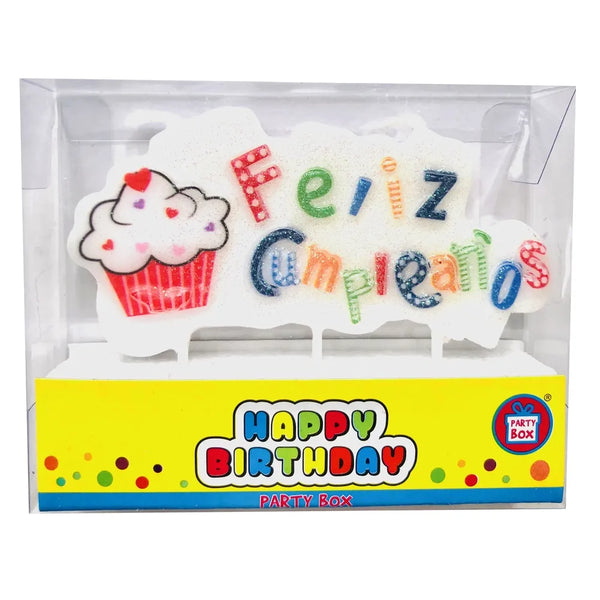 Vela Fantasy Placa Feliz Cumpleaños - 1 Unidad